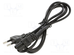 Cable; 2x0.5mm2; CEE 7/16 (C) plug,IEC C7 female; PVC; 1.5m; 2.5A