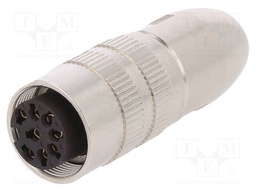 Connector: M16; female; for cable; IP68; plug; soldering; 60V; PIN: 8