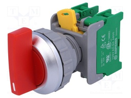 Switch: rotary; Stabl.pos: 1; NO x2; 30mm; red; IP65; Pos: 3; -20÷60°C