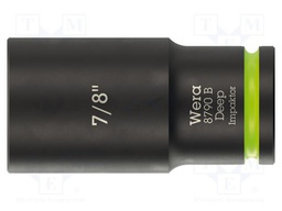 Socket; 6-angles,inch,socket spanner,impact; HEX 7/8"; 3/8"