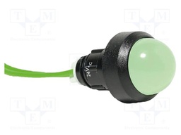 Indicator: LED; recessed; green; 24VAC; Ø20mm; IP20; cables; 330mm