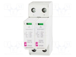 Surge arrester; Type 1+2; Poles: 1; In 8/20us: 65kA; -40÷85°C; IP20