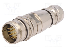 Connector: M23; plug; PIN: 12; male; soldering; for cable; straight