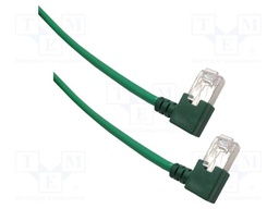 Patch cord; F/UTP; Cat: 6; RJ45 left angled plug,both sides; Cu