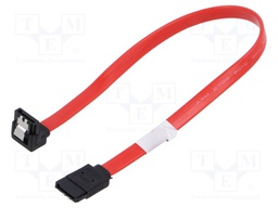 Cable: SATA; SATA plug,SATA plug angled; 0.3m; red; Core: CCS