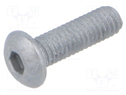 Screw; M3x10; 0.5; Head: button; hex key; HEX 2mm; steel; zinc