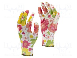 Protective gloves; Size: 9; nitryl,polyester; tag