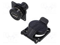 USBBFTV, square flange receptacle, solder back termination,
