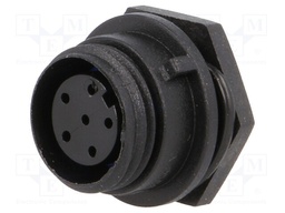Connector: circular; socket; female; PIN: 6; w/o contacts; IP68