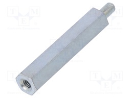 Screwed spacer sleeve; Int.thread: M3; 30mm; Ext.thread: M3; steel