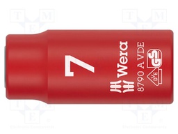 Socket; 6-angles,insulated,socket spanner; HEX 7mm; 1/4"; 1kVAC