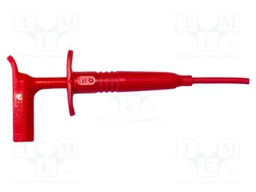 Clip-on probe; hook type; 1A; red; Contacts: steel; 1kV; 140mm