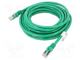 Patch cord; F/UTP; 6; stranded; CCA; PVC; green; 5m; 26AWG; Cores: 8