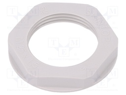 Nut; M25; polyamide; UL94V-2; 34mm; light grey; -20÷100°C
