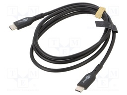 Cable; USB 2.0; USB C plug,both sides; 1m; black; Core: Cu,tinned