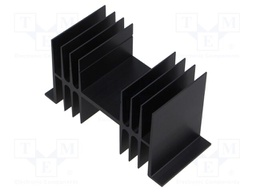 Heatsink: extruded; H; TO3; black; L: 50mm; W: 115mm; H: 63mm; anodized