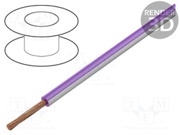 Wire; LgY; stranded; Cu; 1mm2; violet-white; PVC; 300/500V; 100m