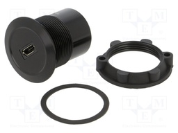 Adapter; for panel mounting,rear side nut; USB 2.0; Thread: M22
