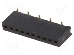 Socket; pin strips; female; PIN: 10; straight; 1.27mm; SMT; 1x10