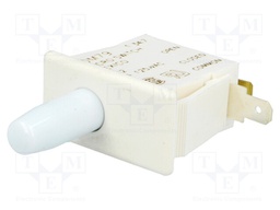 Switch: door; Pos: 2; SPDT; 10A/250VAC; white; Cutout: 28.4x14mm