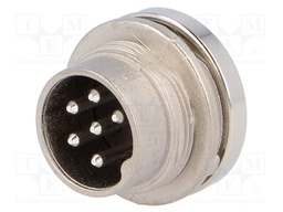 Connector: M16; male; for panel mounting,rear side nut; IP40