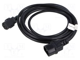 Cable; IEC C13 female,IEC C14 male; PVC; Len: 1.8m; black