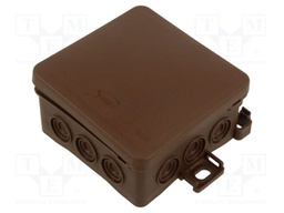 Enclosure: junction box; X: 85mm; Y: 40mm; Z: 85mm; IP54; brown