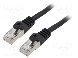 Patch cord; F/UTP; 6; stranded; CCA; PVC; black; 1m; 26AWG; Cores: 8