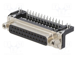 D-Sub; PIN: 25; socket; female; with threaded screw,PCB snap-in