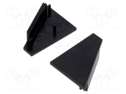 Cap for LED profiles; black; ABS; Application: CORNER27