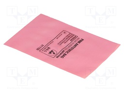 Protection bag; ESD; L: 355mm; W: 305mm; D: 75um; 100pcs; pink; <100GΩ