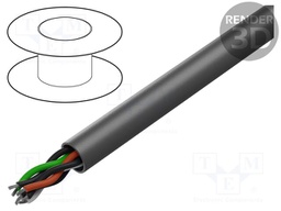 Wire; Alpha Essential C&C; 4x2x28AWG; PVC; dark grey; 300V; 305m