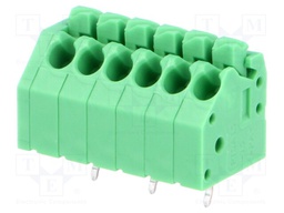 PCB terminal block; angled 45°; 3.5mm; ways: 6; on PCBs; terminal