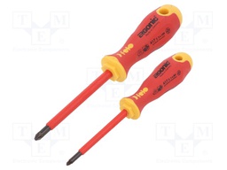 Kit: screwdrivers; Pcs: 2; insulated; 1kVAC; Size: PZ/S1,PZ/S2