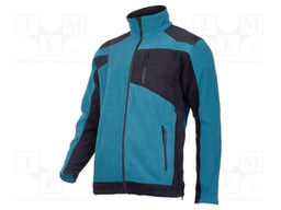 Fleece sweatshirt; Size: S; turquoise and white; 290g/m2