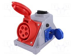 Connector: AC supply 3-phase; socket; female; 32A; 400VAC; IP44