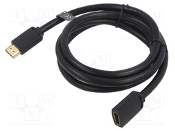 Cable; HDMI 2.0; HDMI socket,HDMI plug; PVC; Len: 1.5m; black