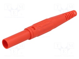 Plug; 4mm banana; 32A; 600V; red; Plating: nickel plated