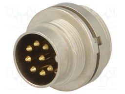 Connector: M16; male; for panel mounting,rear side nut,screwed