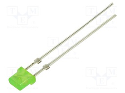 LED; green; 750mcd; 115°; Front: flat; 2x4x4.1mm; tower; THT; 2.9VDC