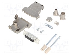 D-Sub; PIN: 15; plug; female; soldering; for cable; black
