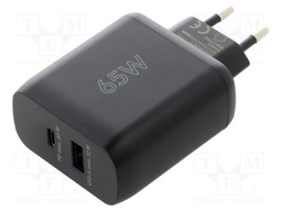 Power supply: switched-mode; plug; 65W; Plug: EU; Usup: 110÷240VAC