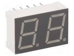 Display: LED; 7-segment; 10mm; 0.39"; No.char: 2; red; 24÷48mcd
