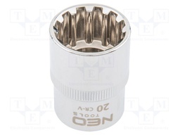 Socket; socket spanner,spline (12-angles); 20mm; 1/2"