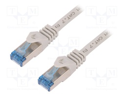 Patch cord; S/FTP; 6a; stranded; Cu; LSZH; grey; 1.5m; 26AWG