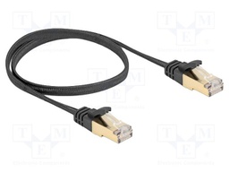 Patch cord; U/FTP; Cat: 6a; RJ45 plug,both sides; 0.5m; textile