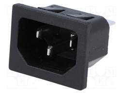 Connector: AC supply; socket; male; 10A; 250VAC; IEC 60320; C14 (E)