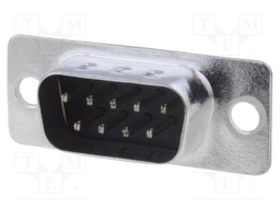 D-Sub; PIN: 9; socket; male; straight; THT; gold-plated