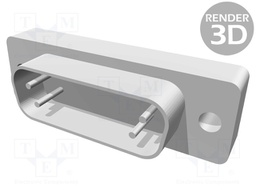 D-Sub; PIN: 15; socket; male; straight; THT; UNC4-40