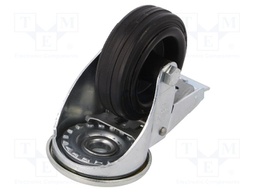 Transport wheel; Ø: 80mm; W: 25mm; H: 107mm; torsional with lock